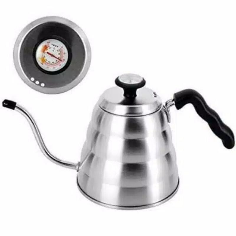 KETTLE GOOSENECK 1200 ml WITH THERMOMETER / TEKO LEHER ANGSA DENGAN THERMOMETER