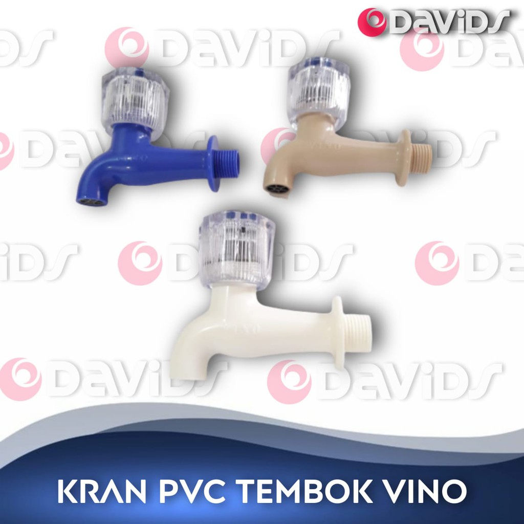 Vino Kran Kamar Mandi Plastik Pvc Cuci Piring Keran Air Tembok Dinding Anti Bocor Bagus 1/2 Inch Tebal