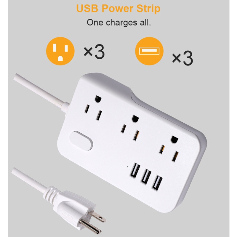 Zzz Socket Power Strip Elektrik Extension 6 Outlet Untuk Rumah