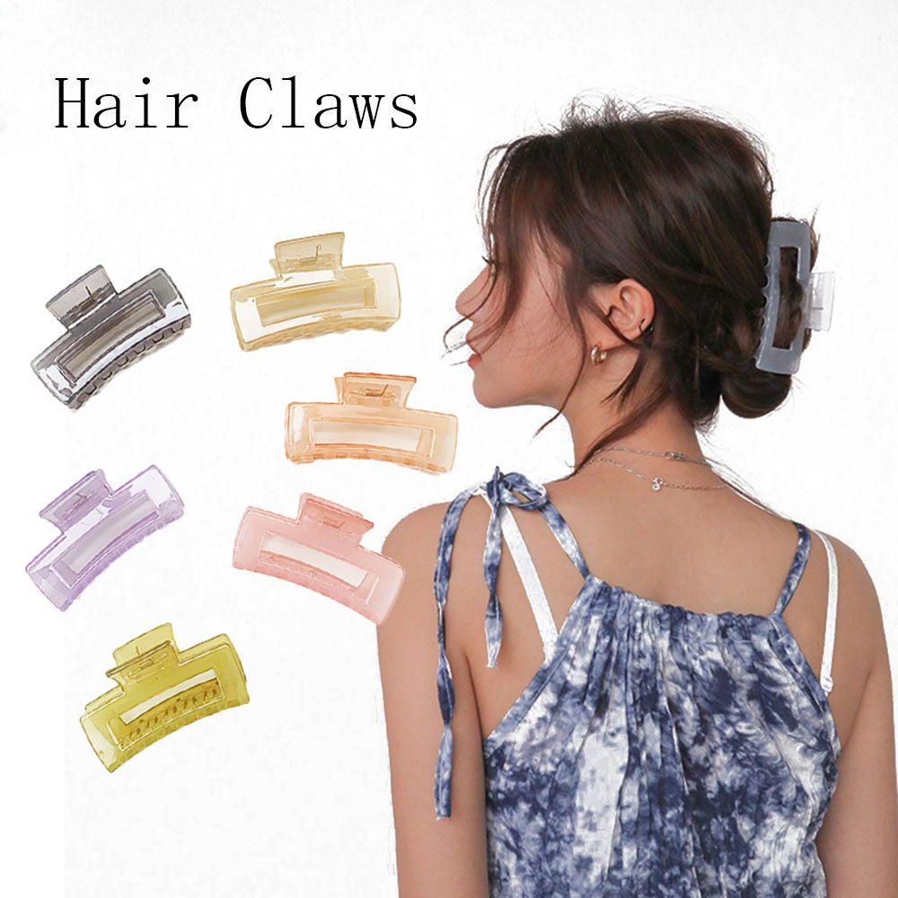 Agustina Hair Claw Disk Hair Aksesoris Rambut Anak Perempuan Jepit Mandi Warna Solid Plastik Grab Clips