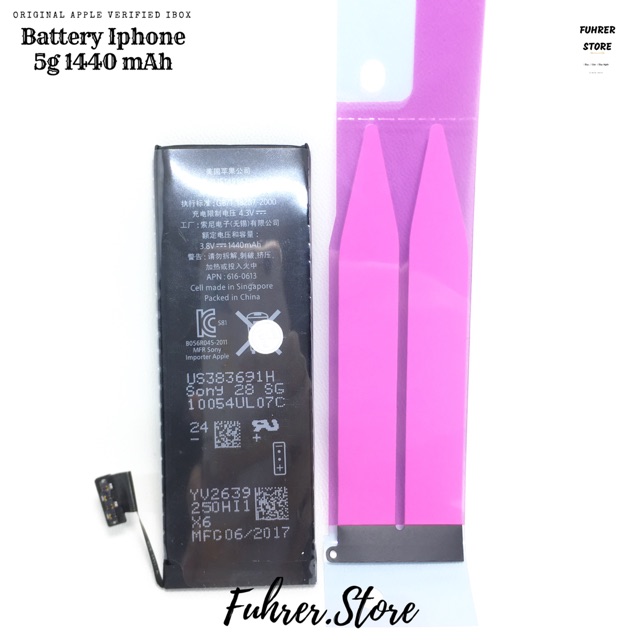 Baterai Batre Li-Ion iP 5 5G 5S FREE Double tip