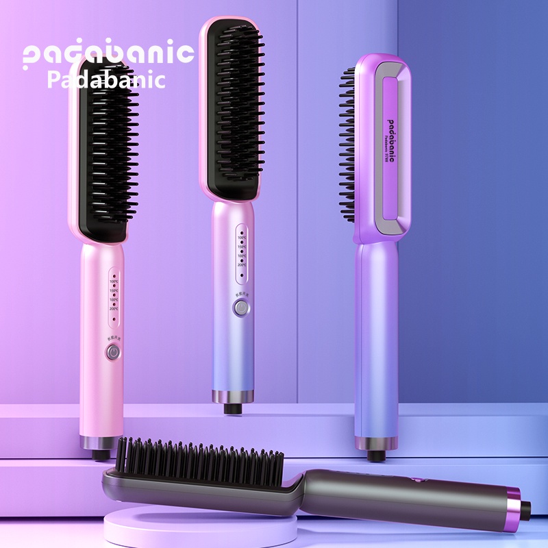 Catokan Sisir Suhu LED Catokan Penyisir Ganggang Anti Panas Catokan Rambut Model Sisir