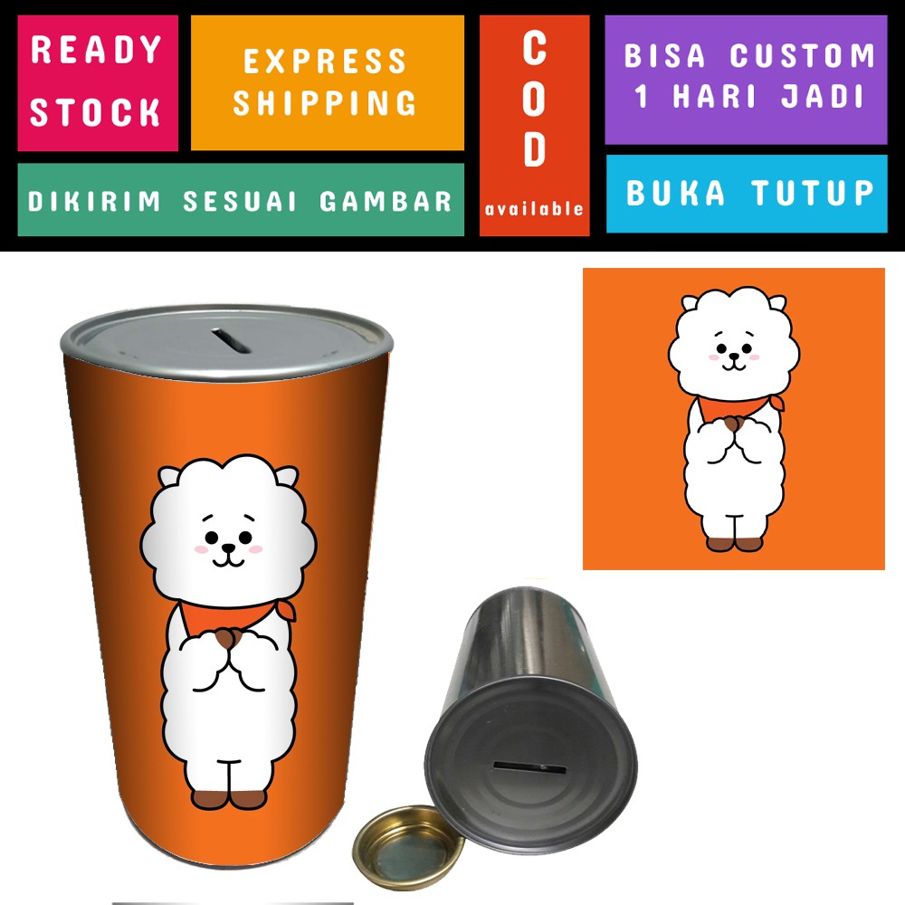 Baby Boom - Celengan Kaleng Korean Kpop Buka Tutup Murah - BTS BT21 - RJ
