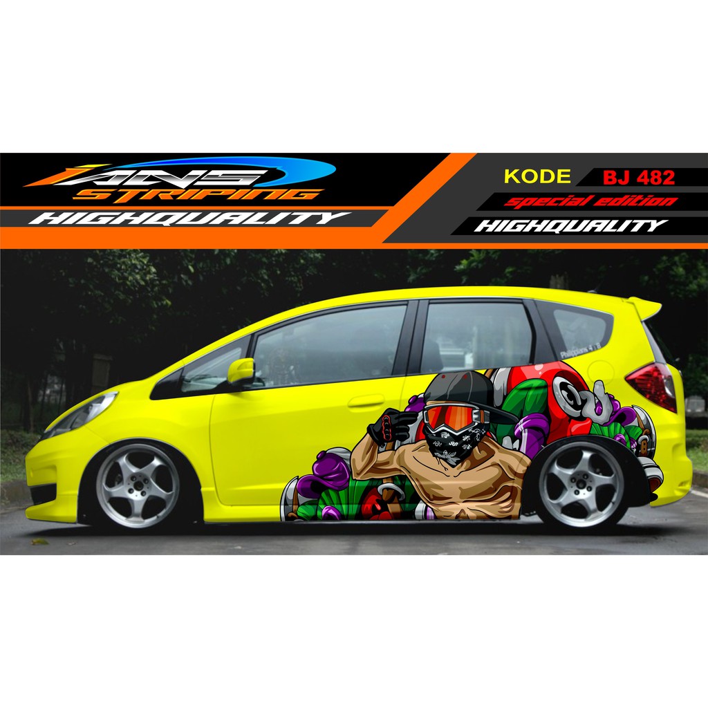 STICKER MOBIL JAZZ, BRIO, AGYA, AVANZA, YARIS / DECAL STIKER MOBIL TERBARU / VARIASI STIKER MOBIL