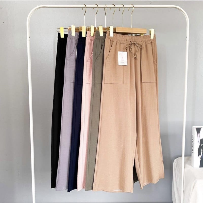 BEFAST - ZEC OOTD Celana Panjang ADIS / Kulot lency Basic CRINCLE / Celana Panjang Wanita / Pakaian Wanita Casual / Kulot Polos Formal / Fashion Wanita Kerja / Celana Kulot Bahan Adem / Terbaru 2022 / Terlaris / OOTD Remaja Wanita Kekinian