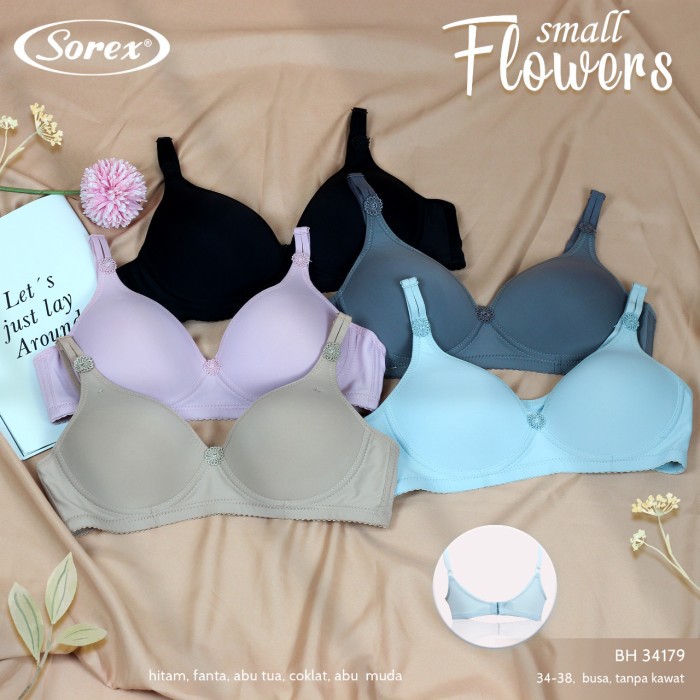 BH SOREX 34179 Small Flowers | Bra Busa Cup B Tanpa Kawat Kait 2 SGuna