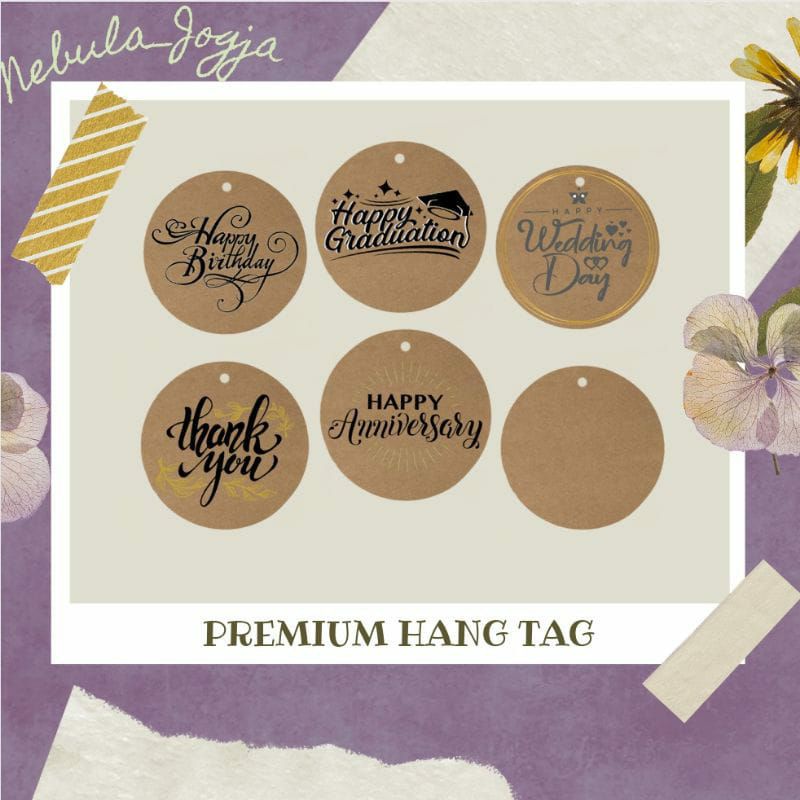 

(MIN. ORDER 5 PCS) HANG TAG HANGTAG BULAT HAMPERS VINTANGE