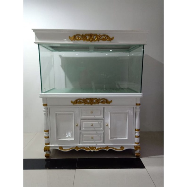 kabinet kayu jati aquarium