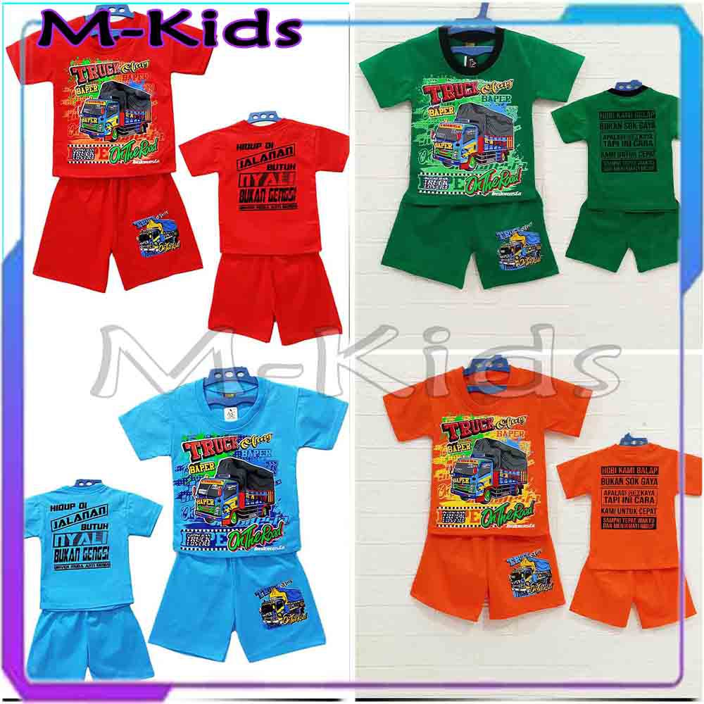 MKids88 - Baju Setelan KAOS Anak Gambar Truck Oleng / Truk Oleng