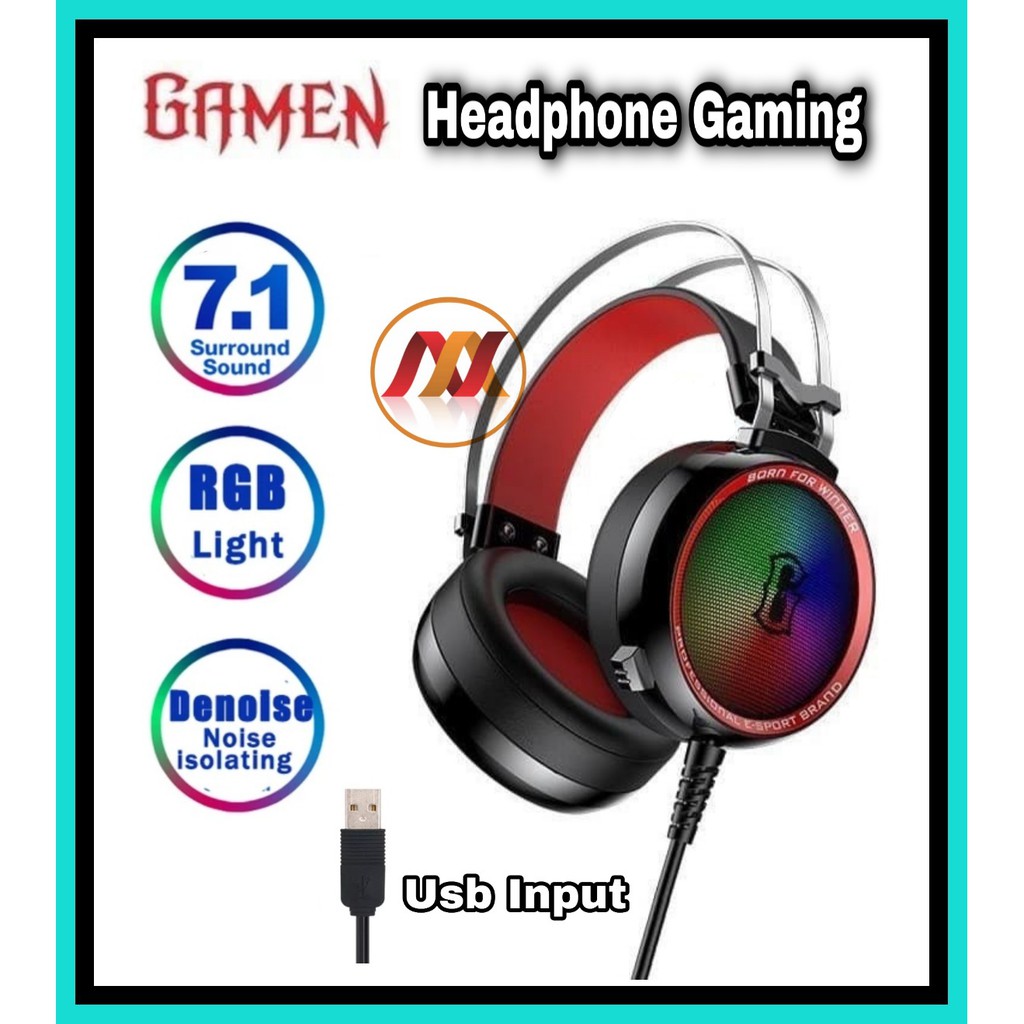 Headset Gaming 7.1 Surround Sound Gamen RGB Led Usb gh1200