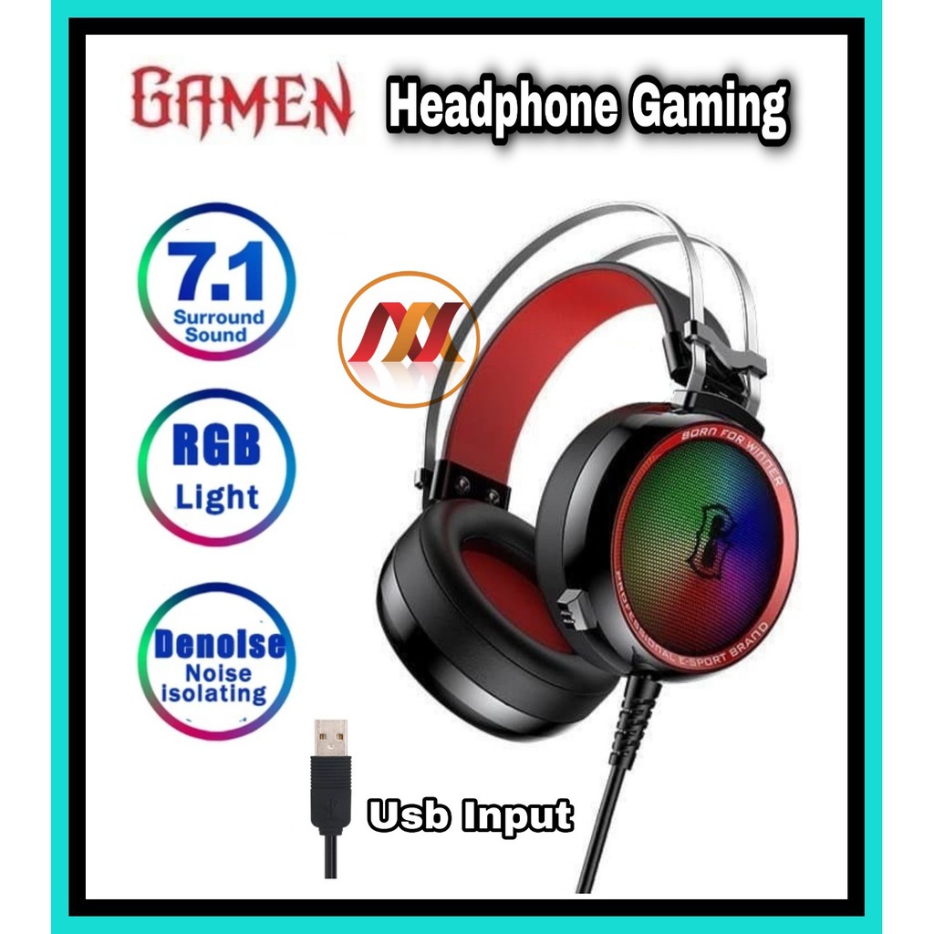 Headset Gaming 7.1 Surround Sound Gamen RGB Led Usb gh1200