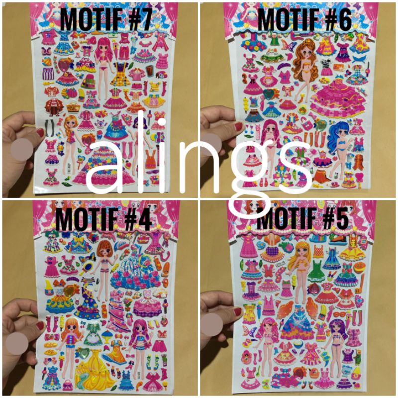Jewel Sticker Dress Up Cantik Bongkar Pasang Stiker Orang Baju Mainan Anak