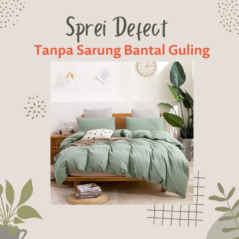 Sprei Defect Polos ukuran 90x200 100x200 120x200 160x200 180x200