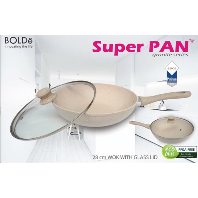 Super PAN BOLDe Wok 28 plus Penutup KACA