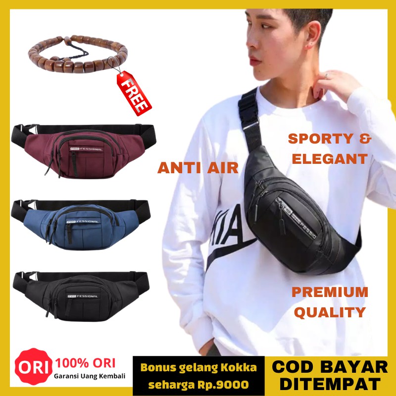 NEW Tas Selempang Weistbag Oval Waistbag Pria Waitsbag Celo Cowok Tas Pinggang Kecil Terbaru