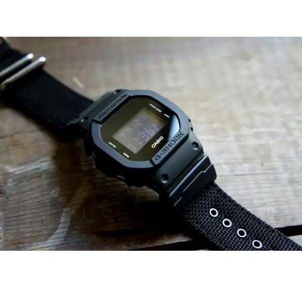 LANGSUNG KIRIM.. NEW SERIES  JAM TANGAN PRIA GSHOCK CASIO DW 5600 BBN TALI KANVAS