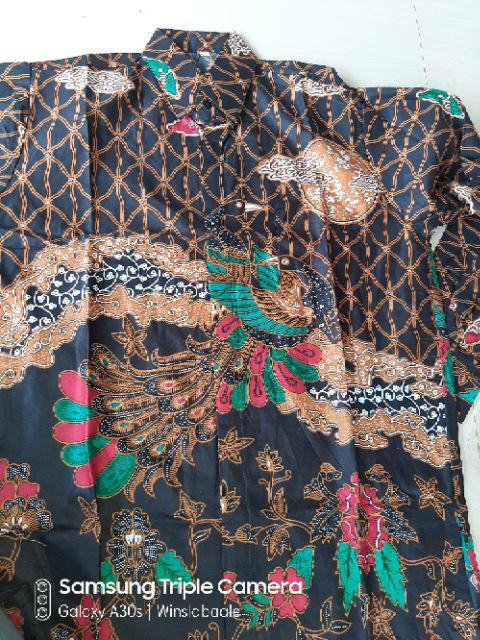 Kemeja Batik Lengan Panjang 021  Hem Batik Murah Seno Sogan Bakung Padi Manggar 54