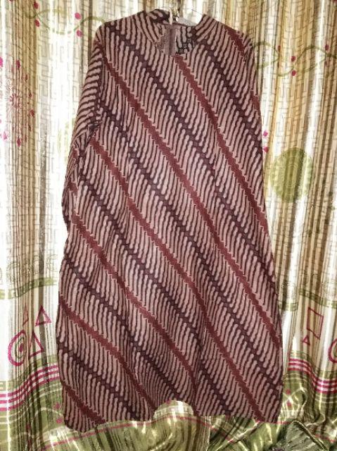 Batik Tunik Sogan Serut Bahan Katun Halus Atasan Wanita Batik Solo Pekalongan