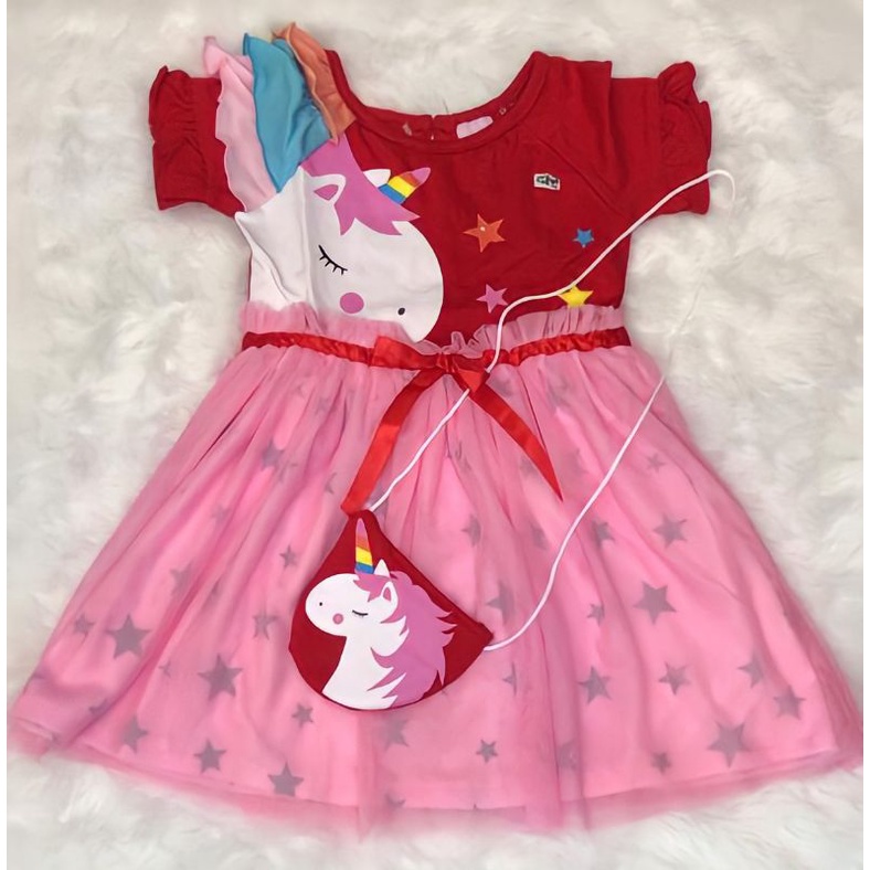 Dress bayi motig unicorn/dress bayi lucu/dress bayi lucu/dress ulang tahun 1 tahun/kado bayi/setelan