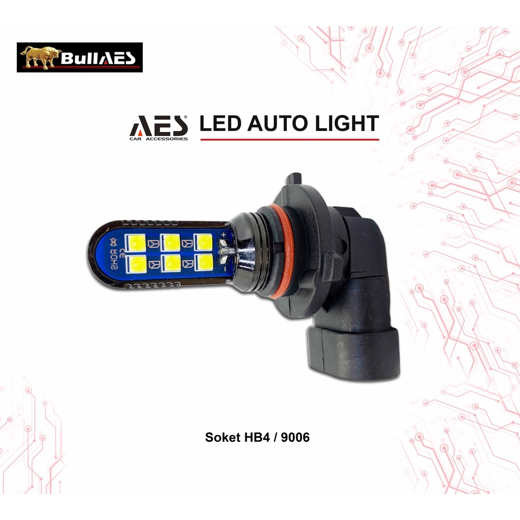 Bohlam LED 9006 HB4 12 LED 3030 SMD PREMIUM LED AES