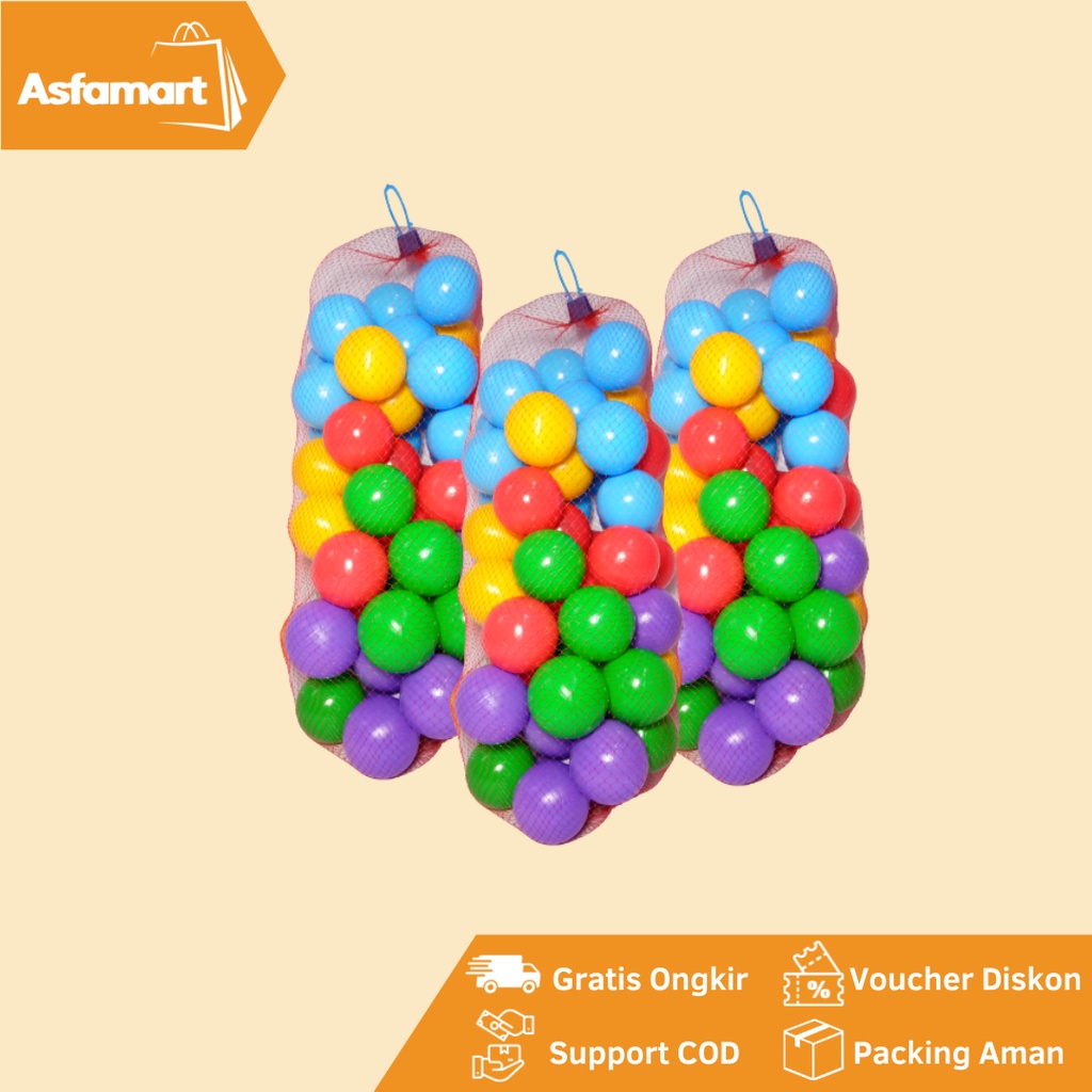 Bola mandi kecil isi 50 pcs / bola renang warna warni / MANDI BOLA WARNA WARNI SNI / MANDI BOLA PLAS