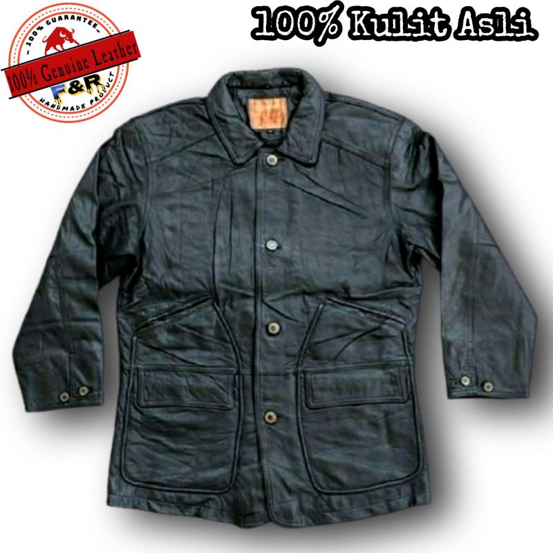 Jaket kulit asli original tebal premium