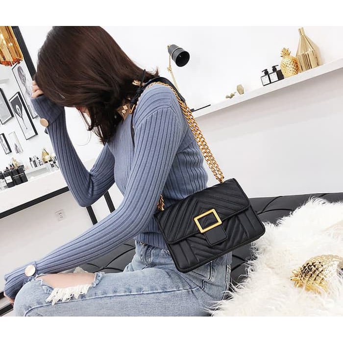 "Tas Wanita Tas Impor Tas Murah Tas Batam Tas Pesta Korea Style F1882 - Khaki"