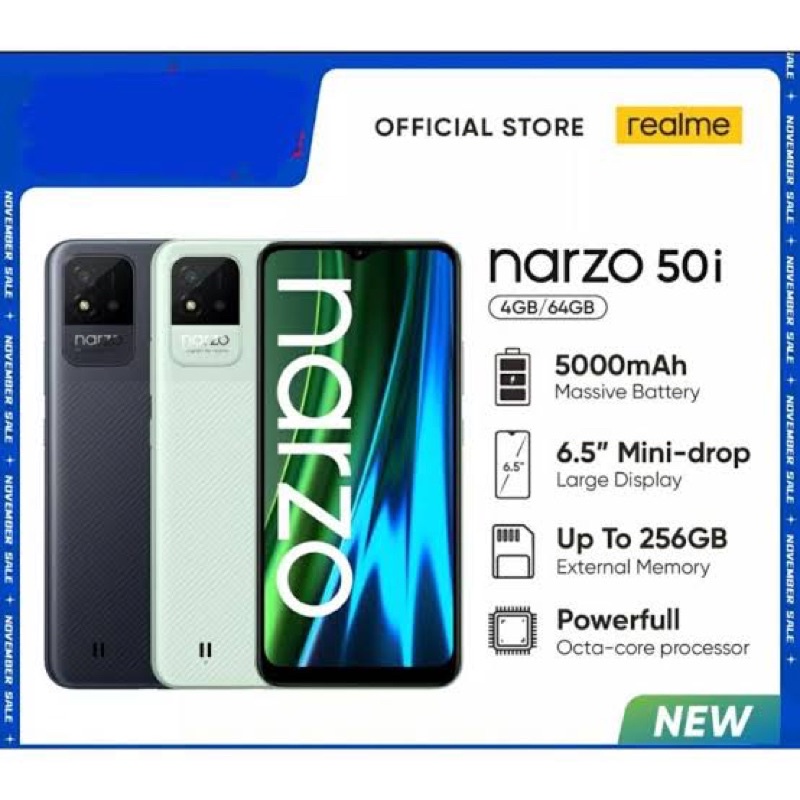 HP Realme Narzo 30A 4/64,Narzo 20 4/64,Narzo 50i 4/64GB Garansi Resmi Realme Indonesia