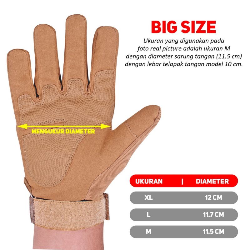 Sarung Tangan Sepeda Motor Gloves Full Finger Outdoor Aksesoris Motor Sarung Tangan Pria