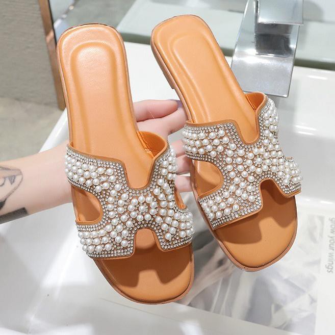 ✯ BISA >>> Sandal Import Bentuk H Mutiara / Sendal Teplek Model H Motif Mutiara (NO BOX) ✷