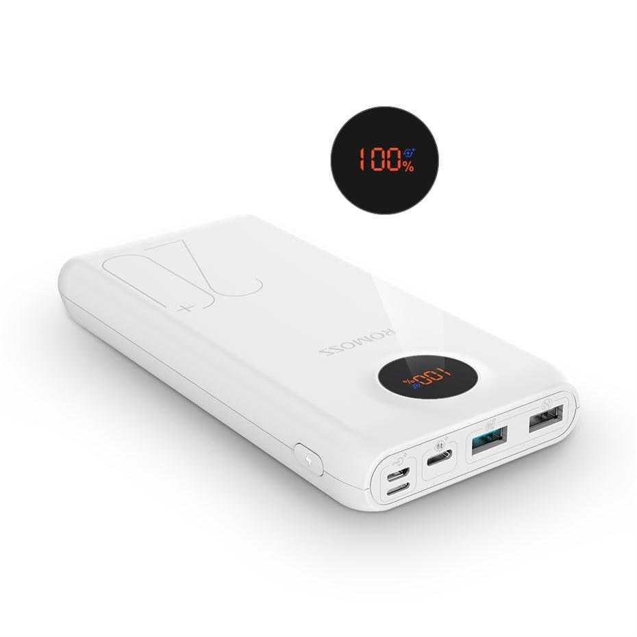 Romoss SW20 Pro Power Bank Micro USB+Type C+Lightning Port 20000mAh