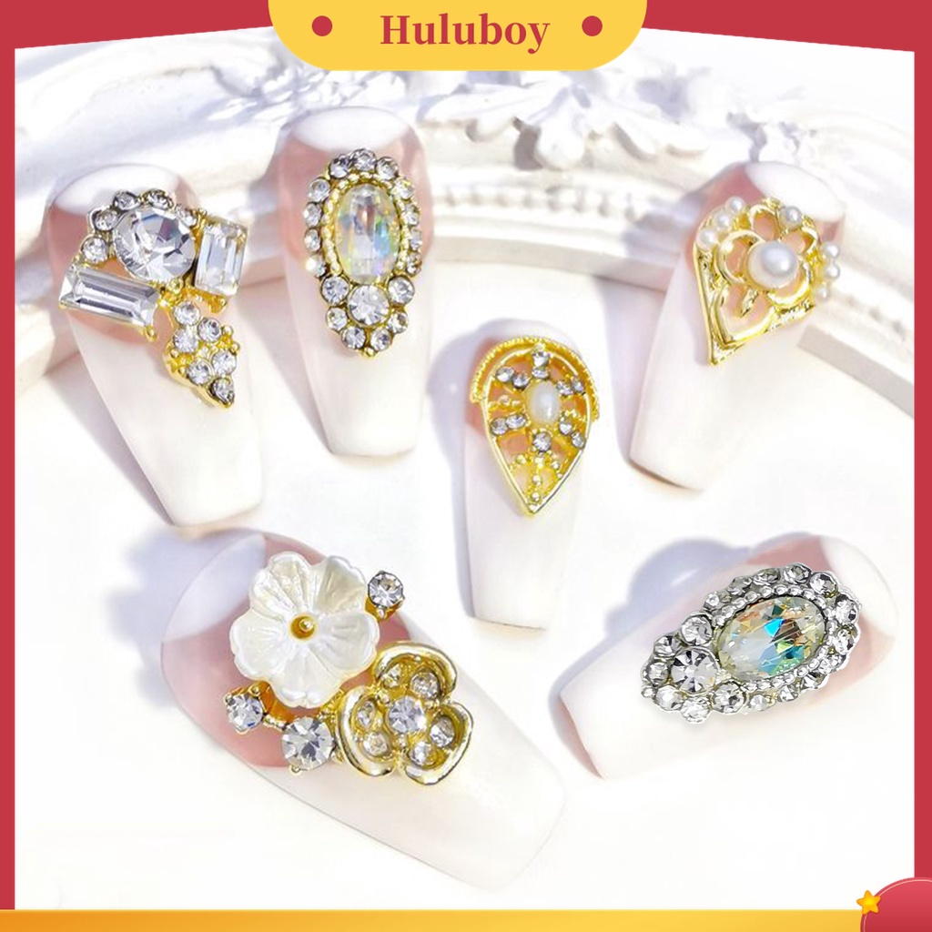 Huluboy Huluboy♡ 10pcs / Kantong Berlian Imitasi Bahan Alloy Untuk Dekorasi Nail Art