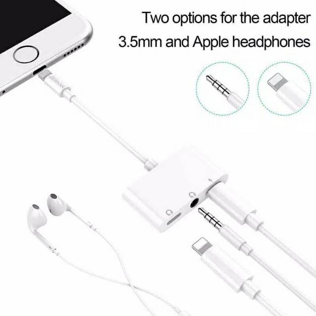 Kabel Audio Splitter Lightning 3 In 1 Iphone Charge