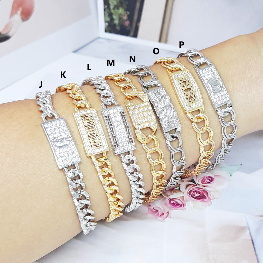 Gelang Tangan Xuping Rantai Plat Perhiasan Warna Emas Gold - BB498