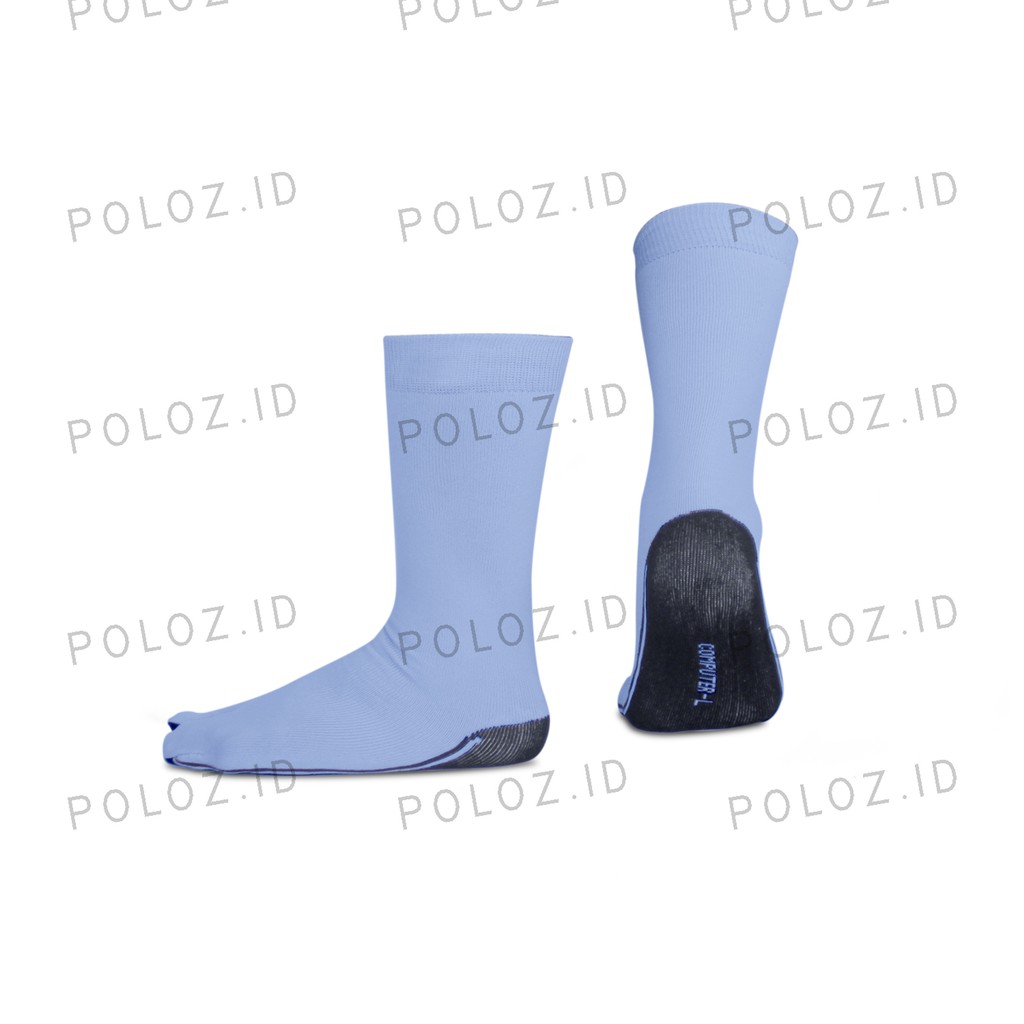 KAOS KAKI JEMPOL MUSLIMAH TELAPAK HITAM KAOS KAKI JEMPOL PANJANG KAOS KAKI PANJANG CEWE-BIRU MUDA