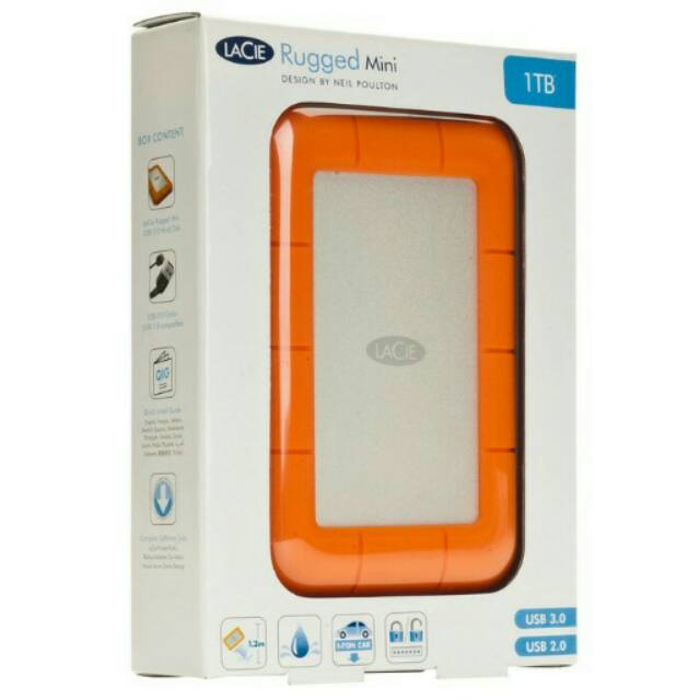 Lacie 1TB Rugged Mini Harddisk External USB 3.0 HDD