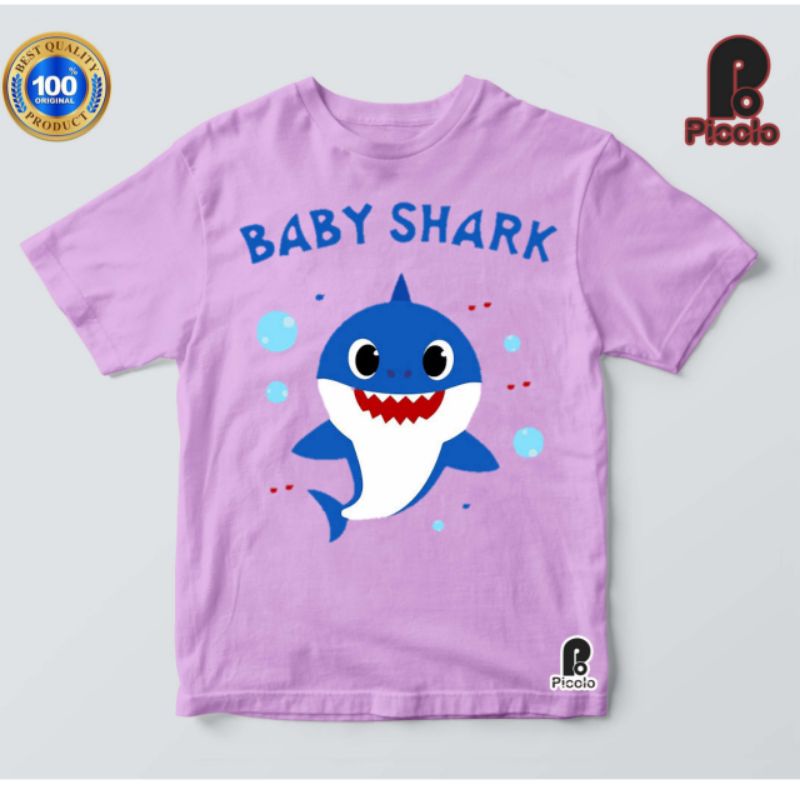 Baju Anak / Kaos Anak / Pakaian Anak / Premium  T-shirt Lengan Pendek Motif Print Kartun Baby Shark