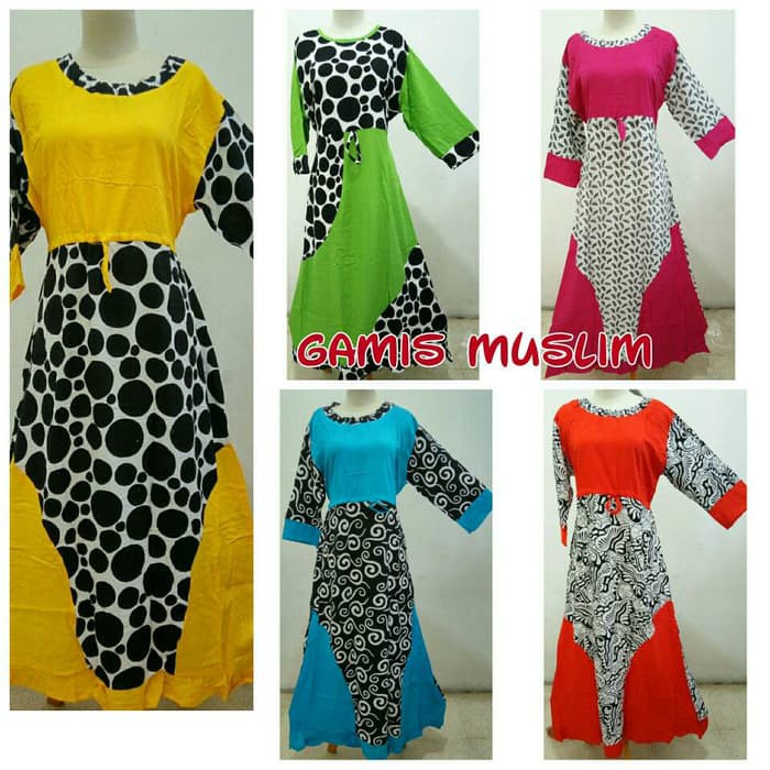 daster muslim baju tidur santai longdress batik