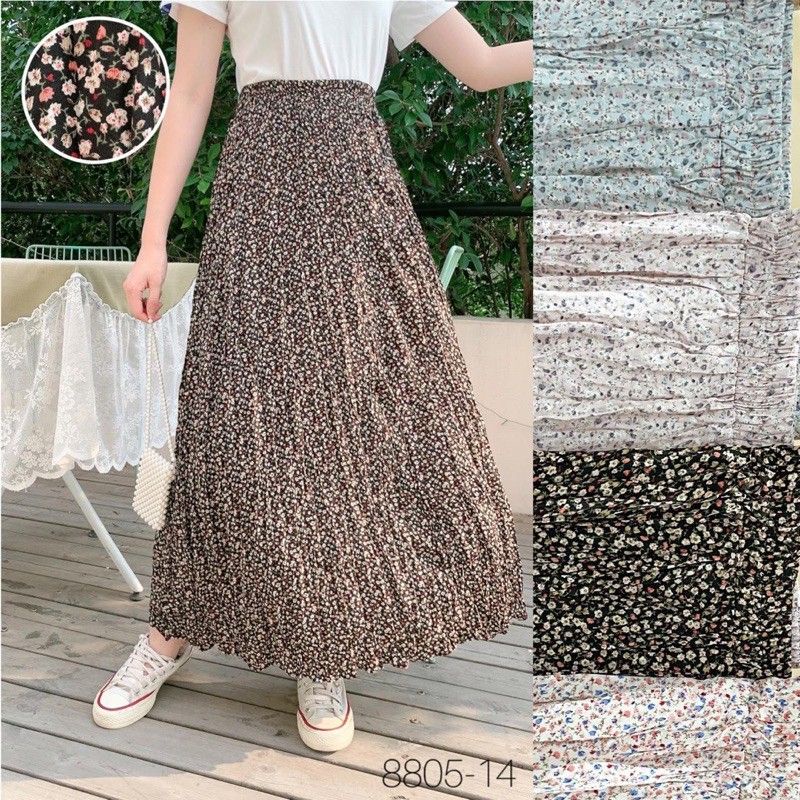 (Grosir) Seri warna Flower Skirt 8805-14 Import Premium