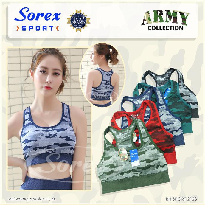 Sports Bra Army Yoga Senam Sport Bra Sorex 2123 Original - Hijau