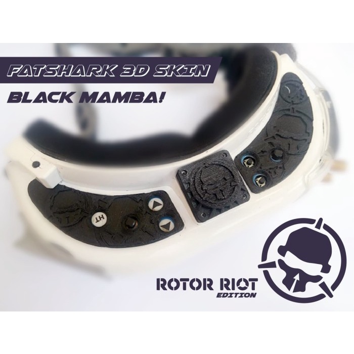 Fatshark HD2 HD3 HDO Rotor Riot 3d Skin 3D printing (BLACK M)