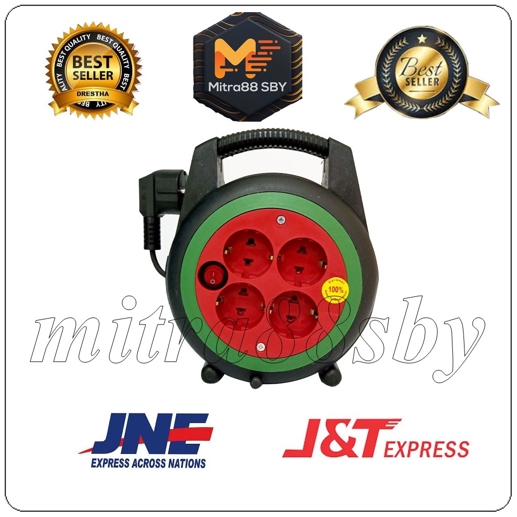 Mitra88sby Kabel Roll 15m Colokan Listrik  Rol Kabel REDTOP 15M plus switch