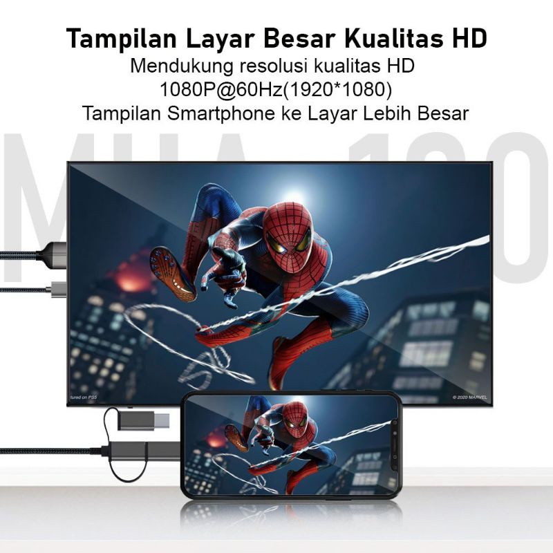 Kabel Smartphone 3in1 to HDTV Support Android IOS PX MHA-130