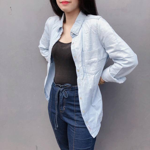 Kemeja Denim Pull&Bear