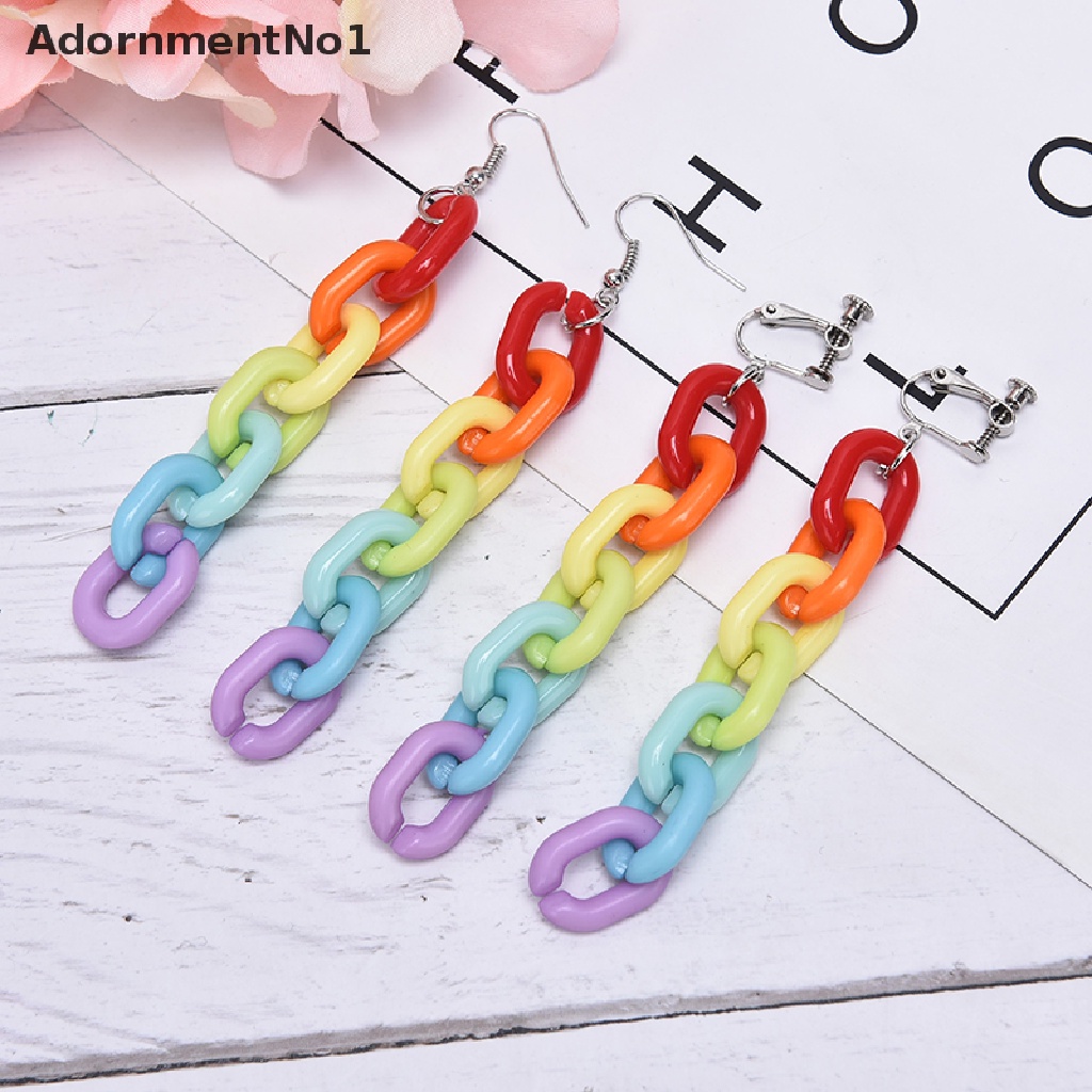 (AdornmentNo1) Anting Tusuk Gantung Statement Wanita Bahan Akrilik Warna Warni Untuk Hadiah