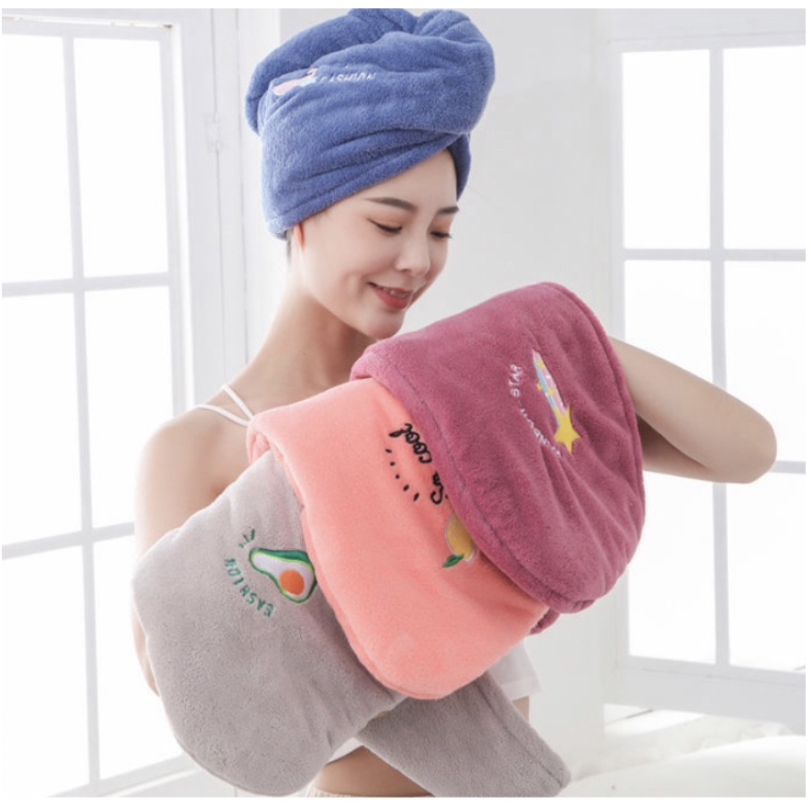 Handuk Rambut Handuk Pengering Rambut Bahan Microfiber Magic Towel Kepala Keramas Turban Keramas