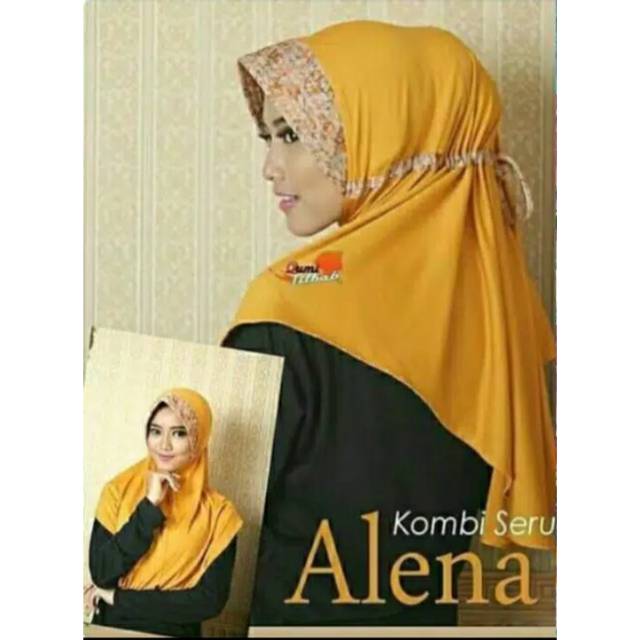 Jilbab Serut Kombinasi Bunga