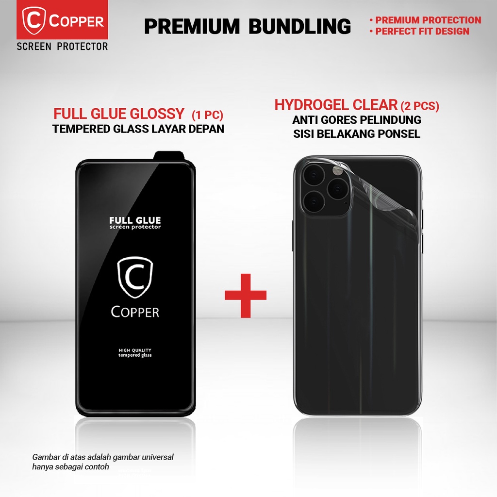 Redmi 9A – COPPER PREMIUM BUNDLING TG GLOSSY &amp; HYDROGEL CLEAR