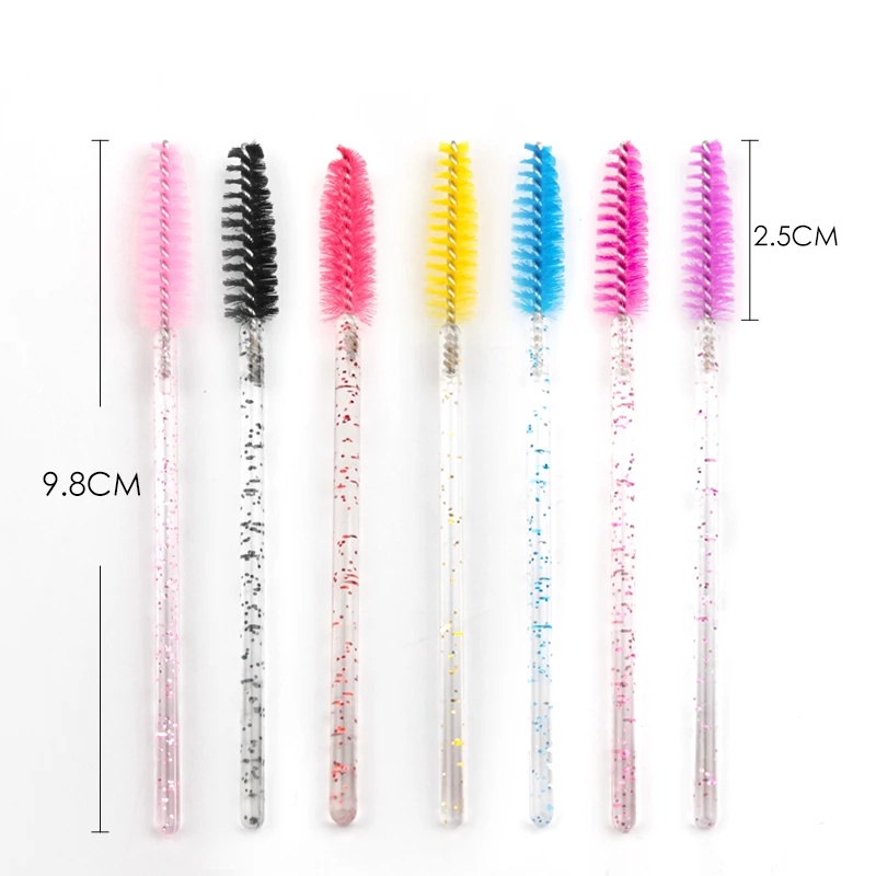 50 PCS Disposable Mascara Brushes Of Good Quality / Suitable For Eyelash Grafting, Eyebrows And Makeup / Crystal Rod Mascara Brush 7 Colors (Colorful)