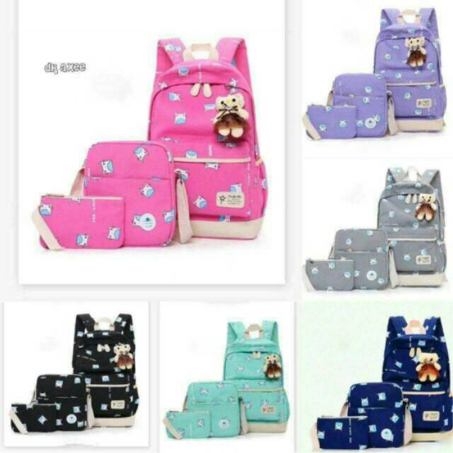 Tas ransel sekolah dan sling bag cat /tas murah